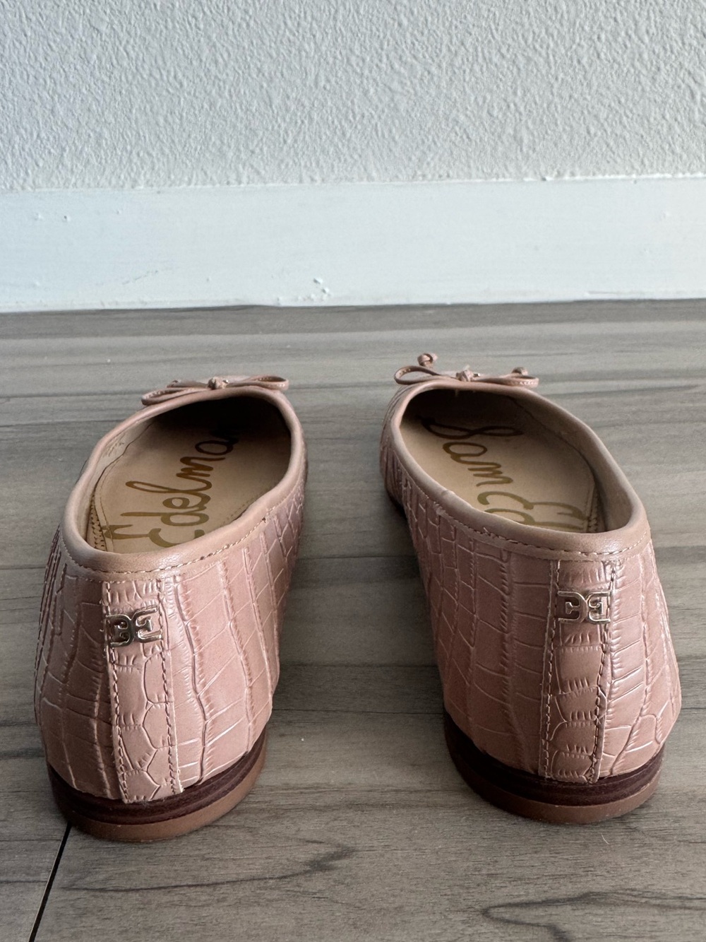 Sam Edelman Jillie Dusty Pink Croc-Embossed Ballet Flats - Picture 4 of 7